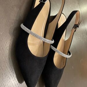 Vionic Women’s Presidio Slingback Flats with Rhinestone Detail - Size 9